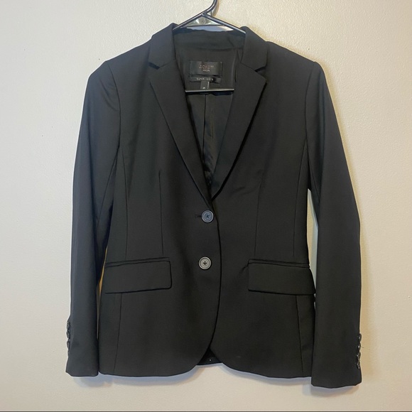 J Crew Black Label Super 120s Black Blazer Women’s Size 2P